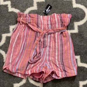 express high waist paper bag shorts